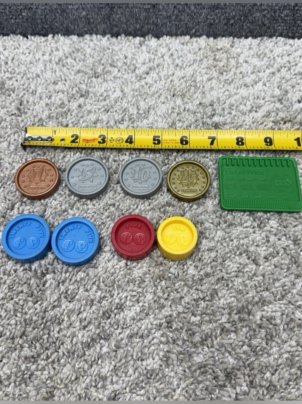 Vintage Fisher Price Change Coins Credit Card Educational Coins Play Money LOT